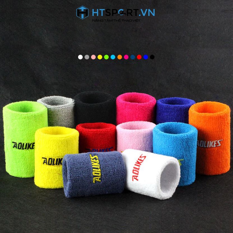 Băng Chặn Mồ Hôi, Băng Cuốn Cổ Tay Tập Luyện Chơi Thể Thao Tập Gym Aolikes AL0235 11CM