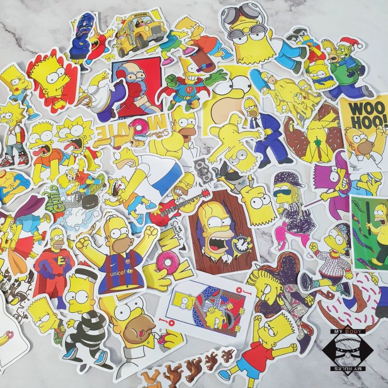 Set sticker/hình dán/decal Simpsons 050.