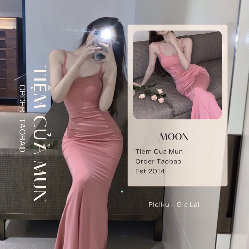 Đầm body 2 dây đuôi cá dáng dài