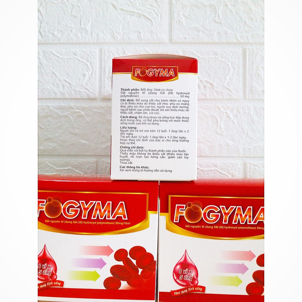Sắt Fogyma Hộp 40 ống 10ml ,Sắt nước cho phụ nữ mang thai, sau sinh và người thiếu máu (Hàng chính hãng)