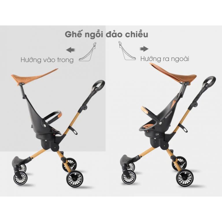 Xe đẩy gập gọn 4 chiều V5B Baobaohao, xe đẩy mái vòm chống tia UV cho bé - Monnie Kids