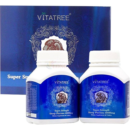 Viên uống Vitatree Super Strength Sheep Placenta 60000mg hỗ trợ làm đẹp da (2x60 viên)