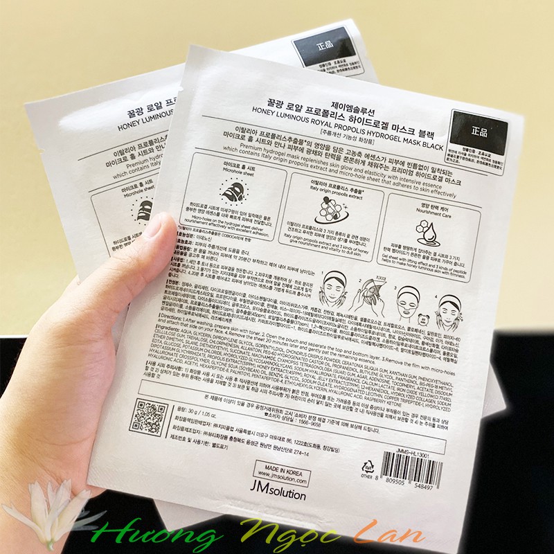 JMSolution Mặt Nạ Jelly Thạch Mật Ong Chống Lão Hóa Da Honey Luminous Royal Propolis Hydrogel Mask Back 30g