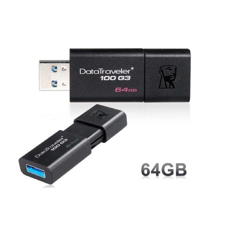 6️⃣4️⃣ USB Kingston DT100G3 64GB nắp trượt tốc độ upto 100MB/s | WebRaoVat - webraovat.net.vn