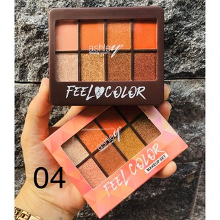 Bảng phấn mắt, má hồng & tạo khối ashley feel color 2 tầng 12 ô số 04