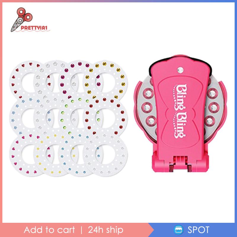 [Prettyia1] Máy Bấm Tóc Đính Kim Cương Lấp Lánh Trang Trí Quà Tặng