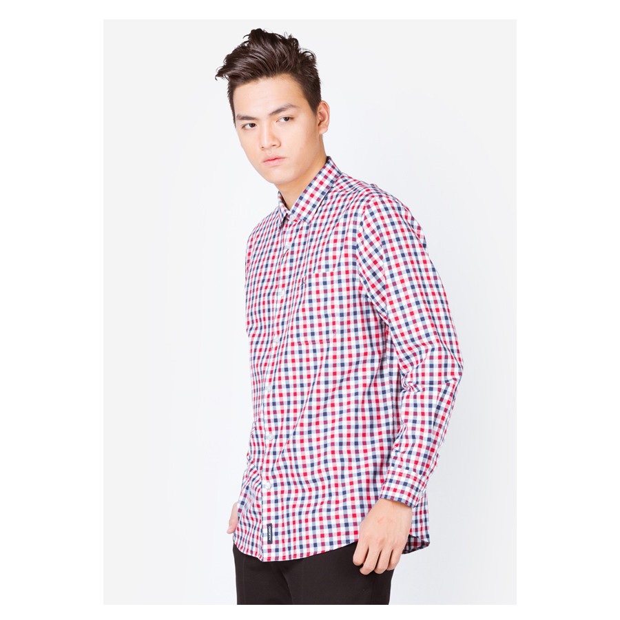 Áo sơ mi nam dài tay ALIGRO cổ bẻ dáng ôm body 100% cotton kẻ caro nhiều màu ALGS076
