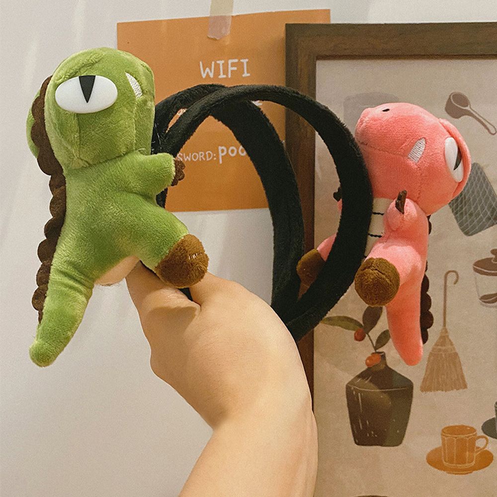 Băng đô rửa mặt trang điểm hình khủng long dễ thương