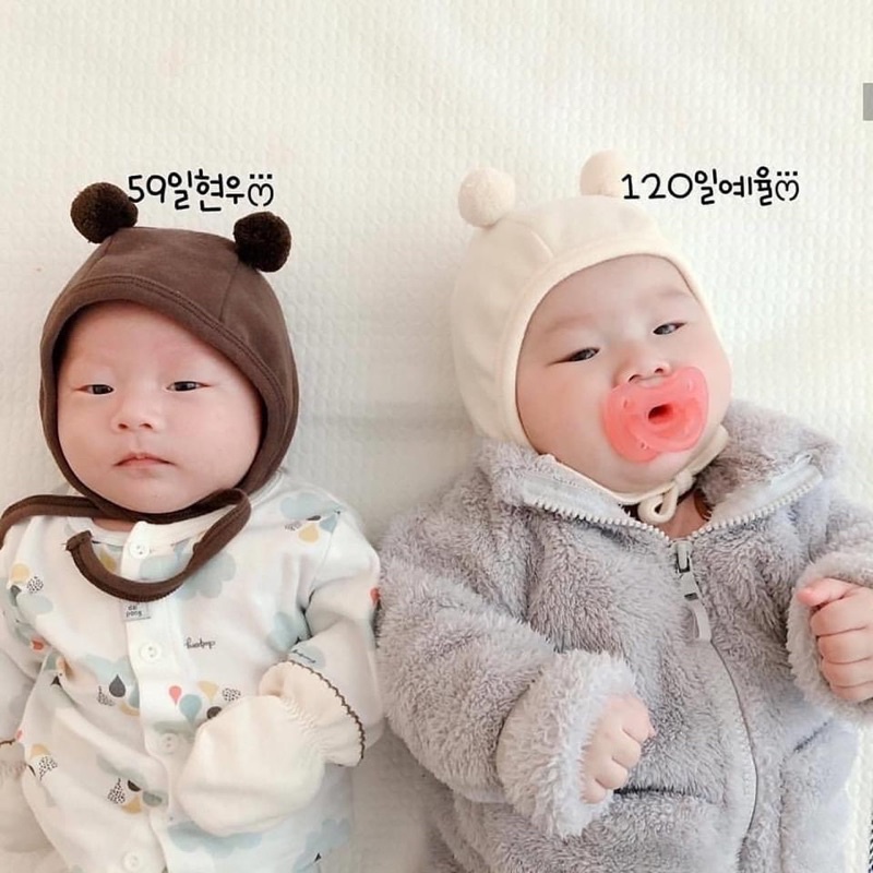 Mũ em bé sơ sinh cotton Peekaboo Hàn Quốc, hàng chính hãng các MẸ nha