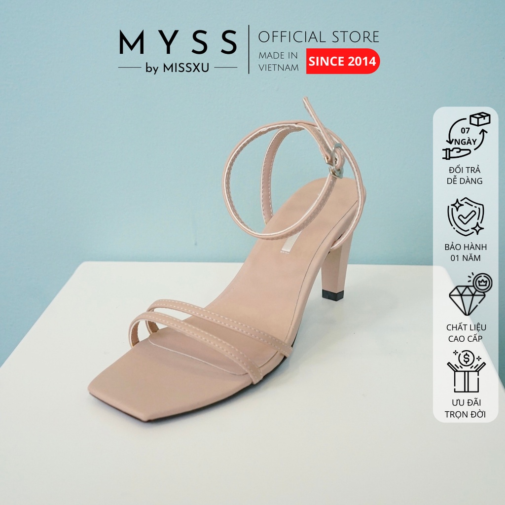 Giày sandal nữ quai ngang mảnh 2 dây 7cm thời trang MYSS - SD85