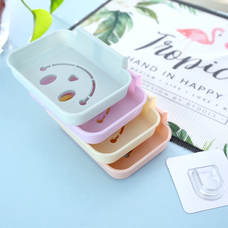 ❌GIÁ SỈ❌ Khay để xà phòng mặt cười có kèm móc dính siêu cute 2454