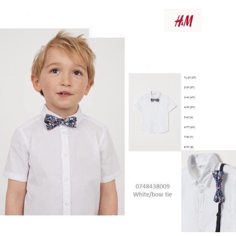 Áo sơ mi trắng (kèm nơ )cho bé diện tết < Hm auth>