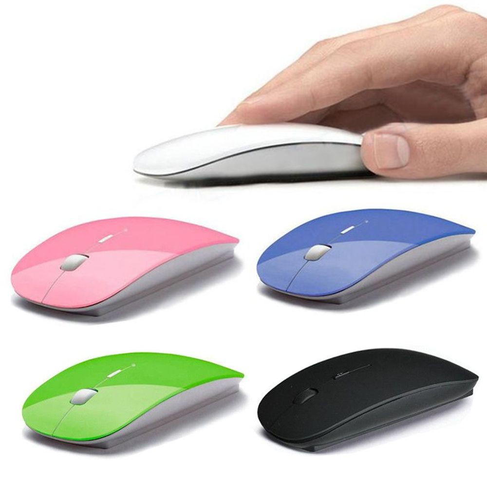 AUGUSTINA Durable Optical Laptop Ultra Thin Wireless Mouse PC Desktop Computer 2.4G Receiver 6 Candy Color USB/Multicolor