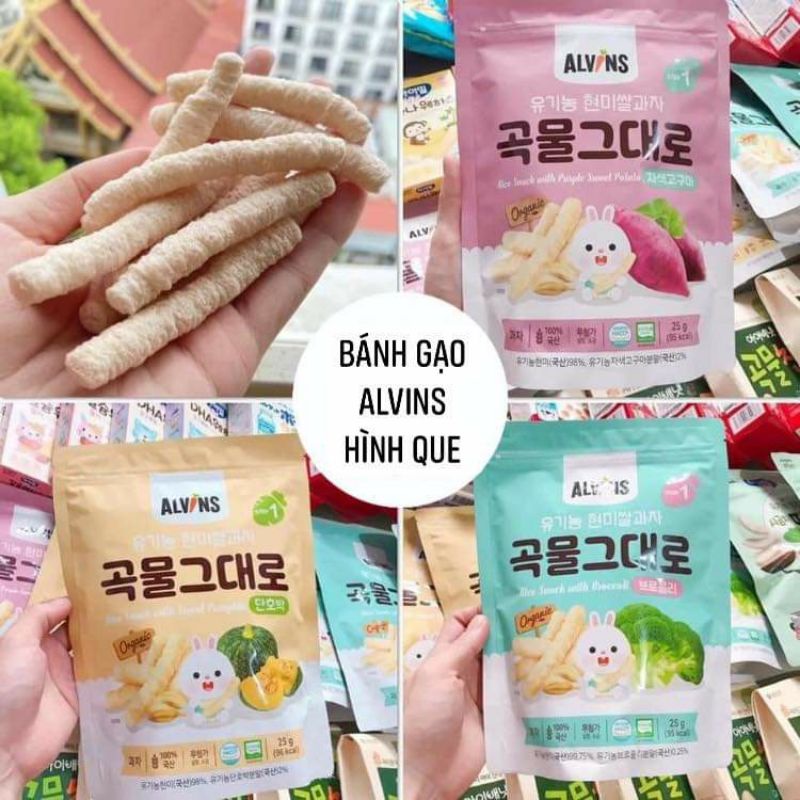 7 2024 Bánh ăn dặm gạo lứt rau củ hữu cơ Alvins Hàn Quốc