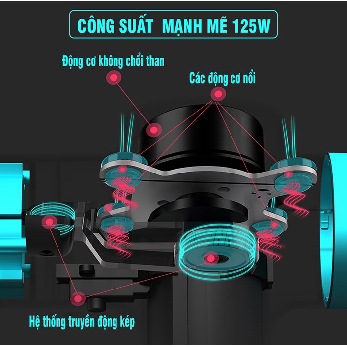 BOOSTER M2 - Súng massage cầm tay, Máy massage cầm tay Massa toàn thân với 6 đầu 3 tốc độ massa tùy chỉnh giảm đau