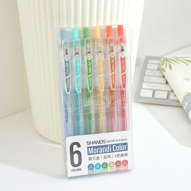 Hộp 6 bút bi nhiều màu sắc tùy chọn tiện dụng