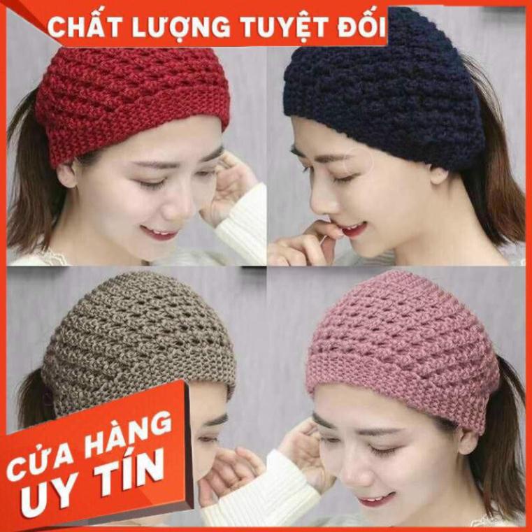 Mũ len nửa đầu khăn len trùm đầu cho nữ