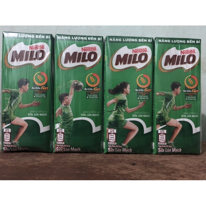 Sữa milo lúa mạch 4 hộp 180ml