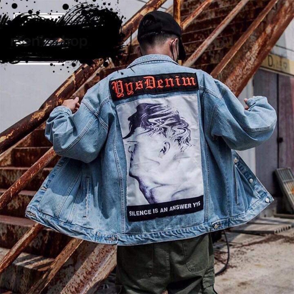 Áo khoác jean Nam Denim Im lặng là YES rất đẹp TRA207