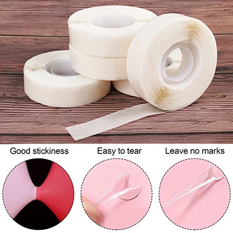 100 viên / 1 roll balloon double-sided tape dot magic glue liền mạch đồ dùng tiệc siêu dính trong suốt phụ kiện globos