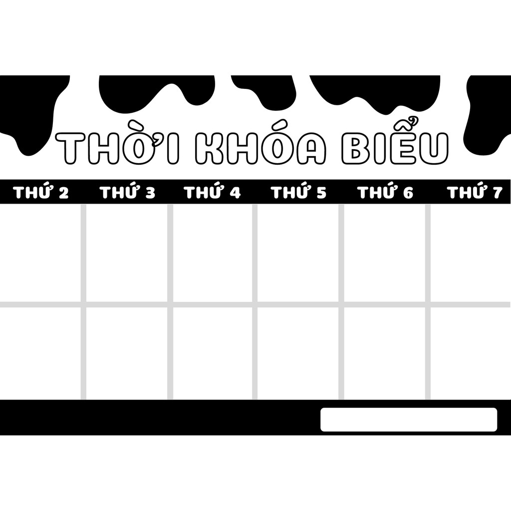 Thời Khoá Biểu Thiết Kế Chất Liệu Giấy Bìa Cứng - Bò Sữa