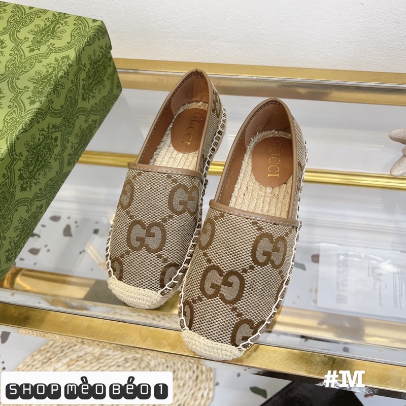 Giày slip on gc hoạ tiết đế cói fullbox