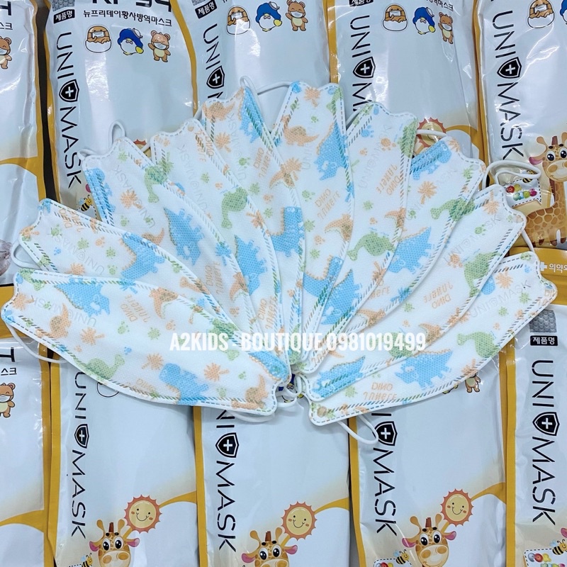 [Chính Hãng] Combo 50 Cái Khẩu Trang KF94 Uni Mask Kids 4 Lớp Kháng Khuẩn Hàn Quốc Cho Bé 3 - 10 Tuồi