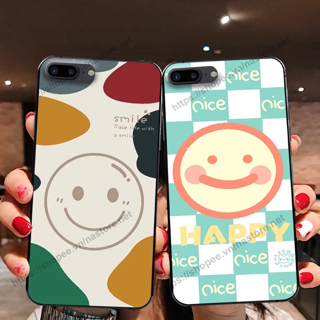 Ốp lưng Iphone 7 PLUS- IPHONE 7S PLUS- IPHONE 8 PLUS mặt cười, họa tiết caro đơn giản đẹp cute