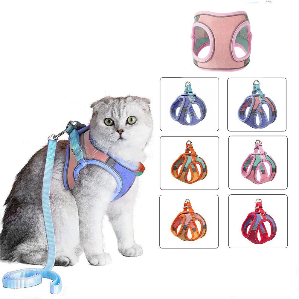 Cat Harness For Cat Puppy,Rabbit Outdoor Adjustable Soft Vest Harness Breathable Pets Vest