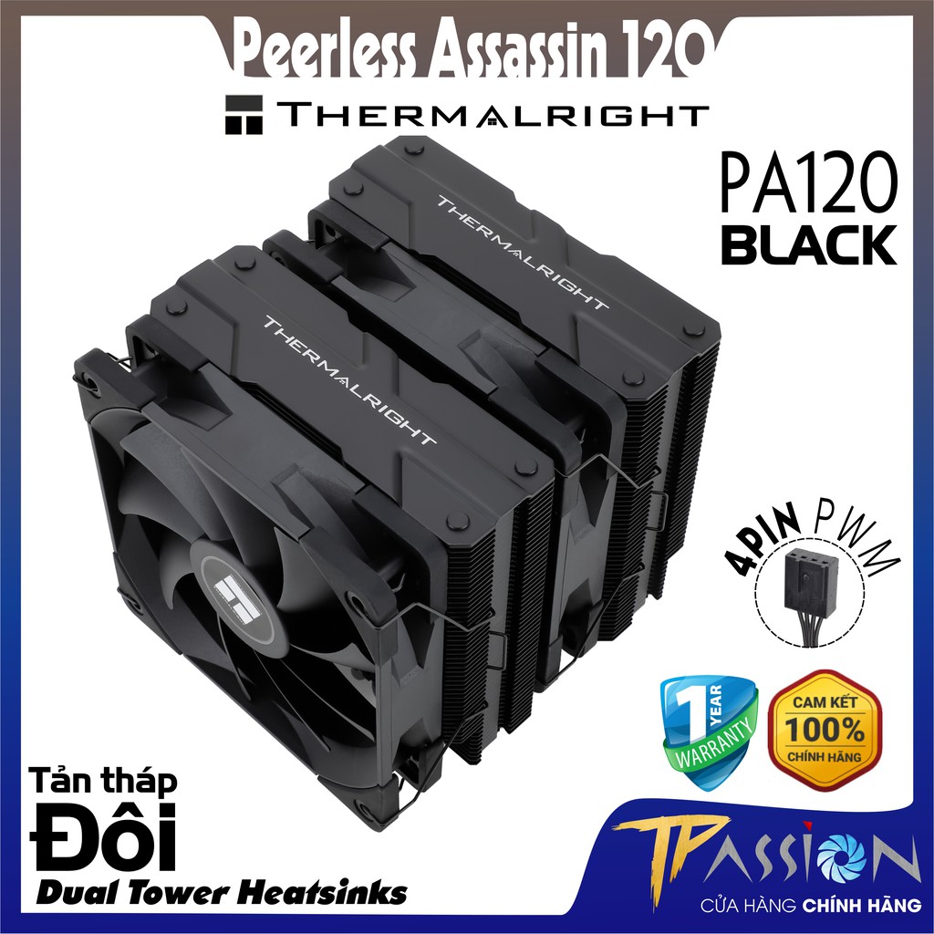 Tản nhiệt khí CPU Thermalright Peerless Assassin 120 BLACK WHITE PA120 thumbnail