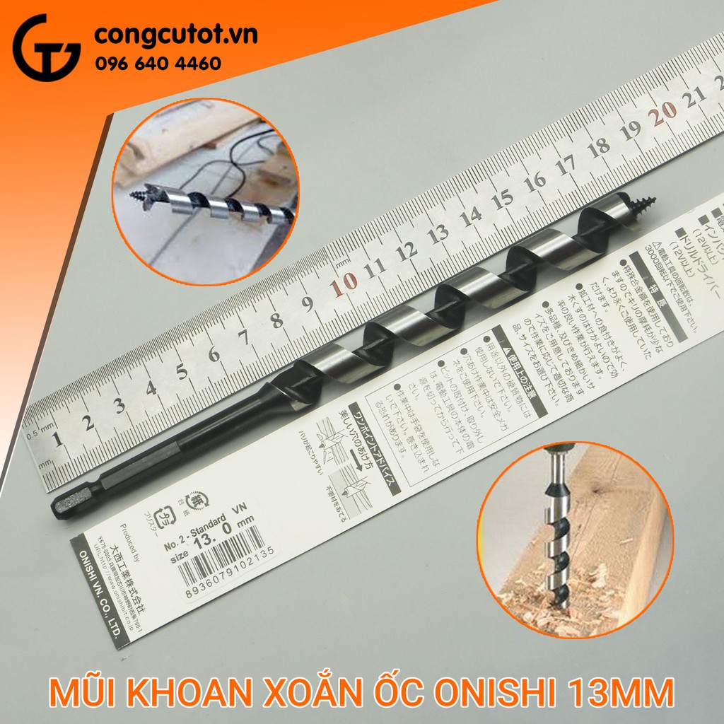 (∅13-∅25) Mũi khoan gỗ xoắn ốc Auger Nhật Bản Onishi