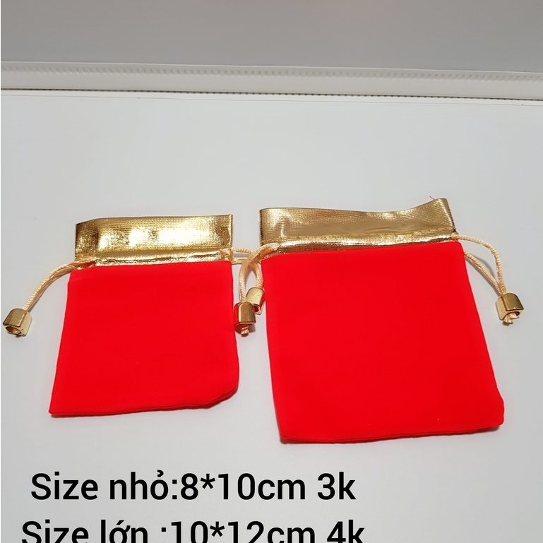 Túi Nhung Đỏ Cao Cấp 10*12cm và 8*10cm