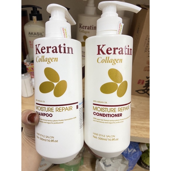 Dầu Gội Xả KERATIN COLLAGEN   ngăn ngừa gầu , Giúp tóc trở nên chắc khỏe mềm mượt hơn | BigBuy360 - bigbuy360.vn