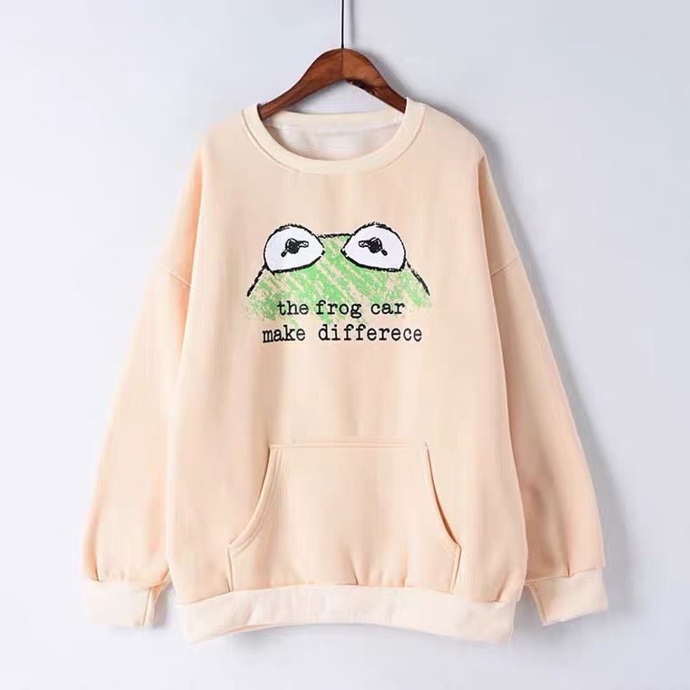 Áo khoác Hoodie nữ form rộng sweater In Hình Mắt Ếch thời trang đông xuân cực đẹp | BigBuy360 - bigbuy360.vn