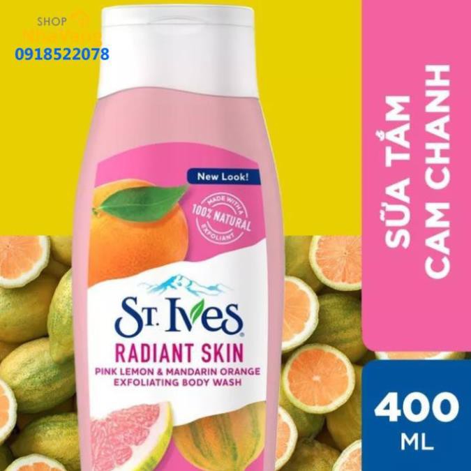 HCM Sữa tắm làm sáng da Hương Cam Chanh St. Ives Even & Bright body wash 400m