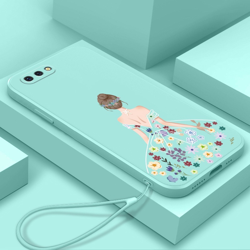 Ốp Điện Thoại TPU Silicon Mềm Họa Tiết Hoa Xinh Xắn Kèm Dây Đeo Cho oppo a3s a5 a12e