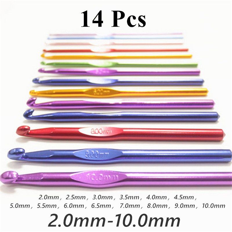 Set 14 móc đan len làm từ nhôm sử dụng tiện lợi