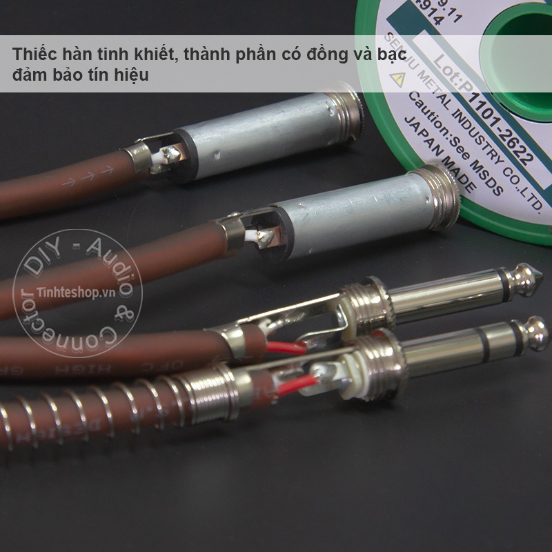 Dây 6.5mm đực ra 6.5mm cái stereo DIY 0.5M đến 5M - 6.35mm male to 6.5mm female cable