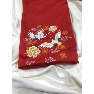 Vải áo dài lụa thêu tay