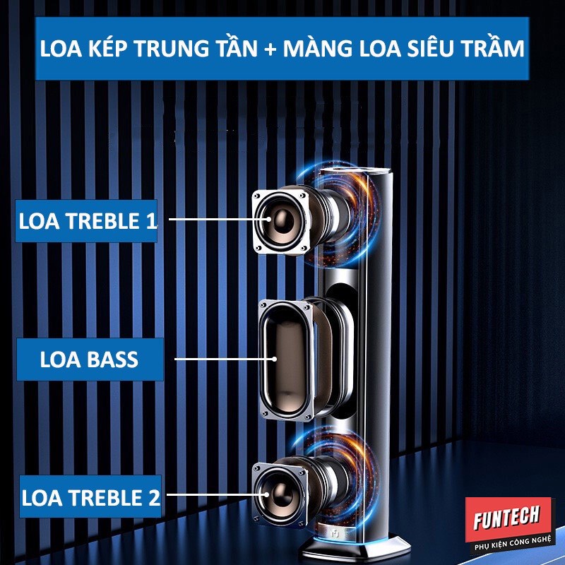 Loa Bluetooth Cao Cấp F3 Kết Nối Có Dây, Âm Thanh Dọc Loa Siêu Trầm, Loa Đứng Tiết Kiệm Không Gian