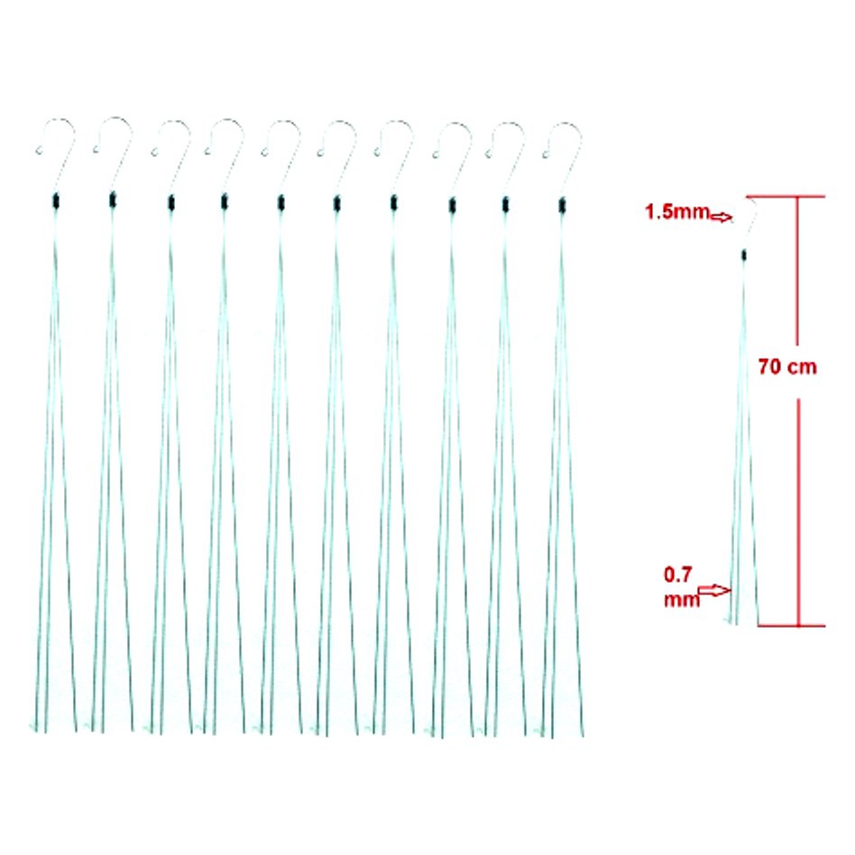 Bộ 10 móc kẽm treo chậu  lan 3 dây dài 70cm