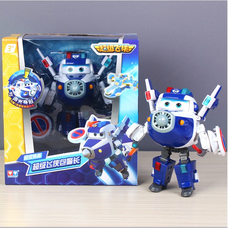 Mô hình super wings Robot Biến Hình Cỡ Lớn Có Đèn Và Âm Thanh Paul Siêu Cấp đồ chơi trẻ em