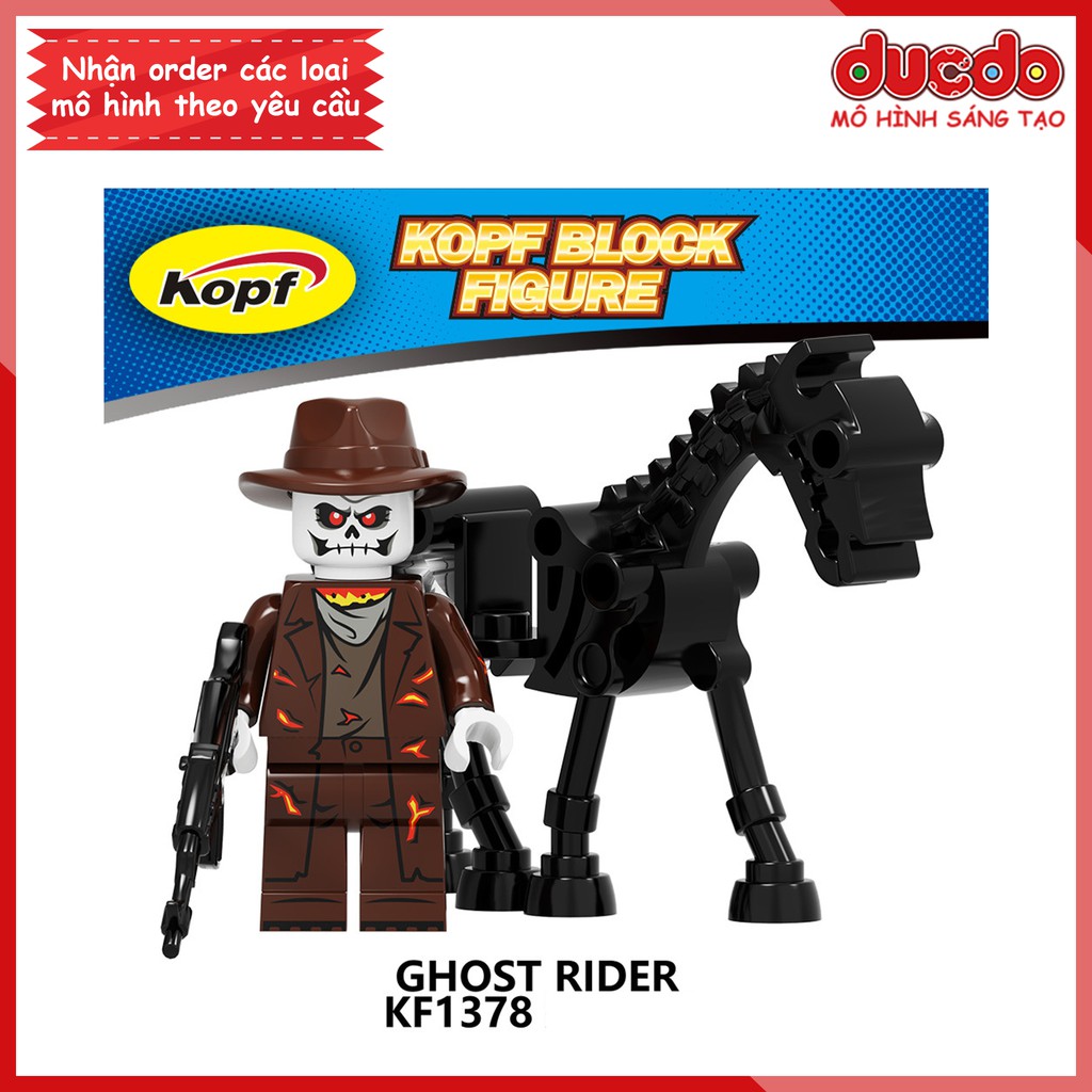 Minifigures nhân vật Ghost Rider kèm siêu xe - Đồ chơi Lắp ghép Xếp hình Mô hình Mini KF6120