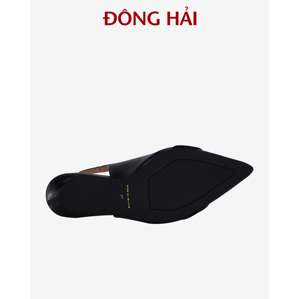 Giày cao gót nữ Đông Hải dáng Slingback mũi nhọn cao 8cm - G85N3