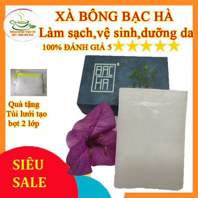 xà bông bạc hà, xà bông sinh dược bạc hà làm sạch vệ sinh dưỡng da thư dãn