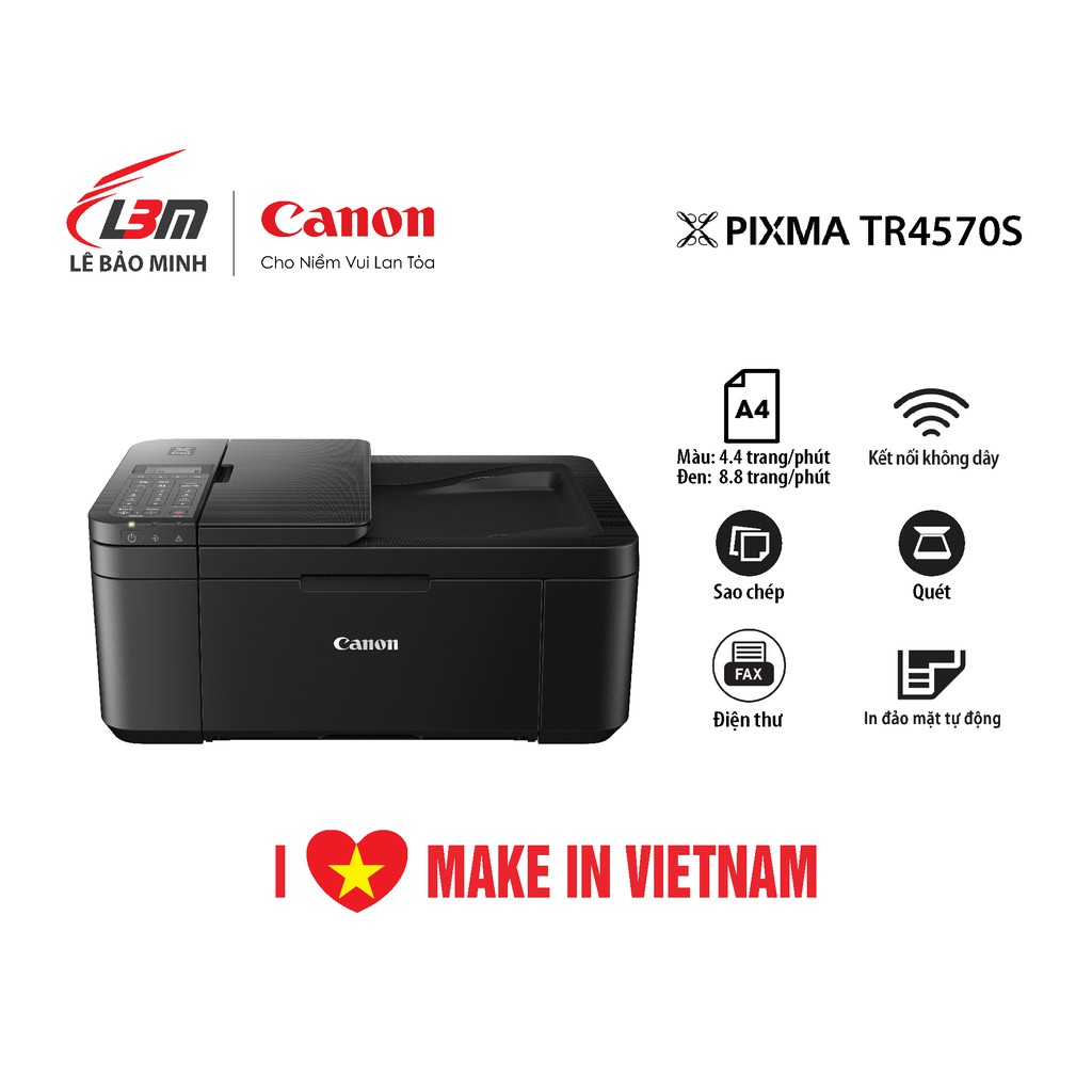 Máy In Phun Màu Đa Chức Năng Canon TR4570S - Chính hãng