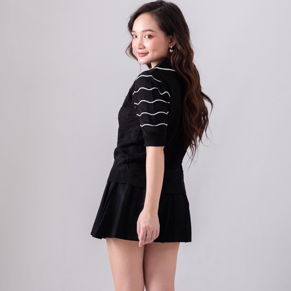 Áo Len Nữ Tay Ngắn Thắt Nơ Cách Điệu Phong Cách Hàn Quốc kiểu áo len nữ mẫu mới - sota Shop