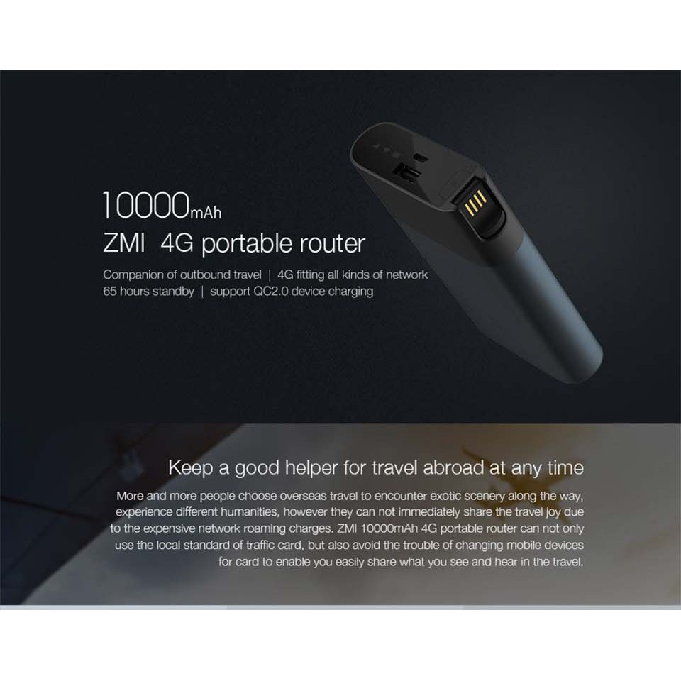 ZMI MF885 phát wifi từ sim 3G/4G kiêm sạc dự phòng 10000mAh |7800mAh | BH 12 THÁNG | BigBuy360 - bigbuy360.vn