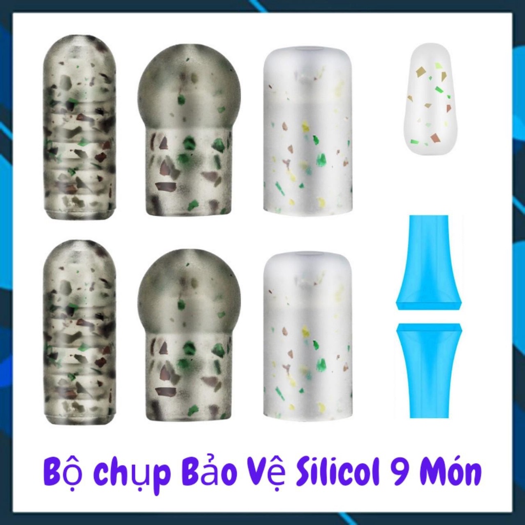 Bộ 9 Món Phụ Kiện Bọc Chì, Khoá Silicon Chống Mài Mòn Dây Trục SĂN HÀNG- HM2K MALL