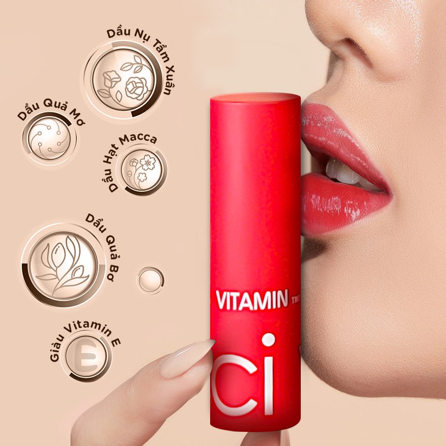 Son vitamin Vacci-Để môi khô không còn là nỗi lo của các chị em